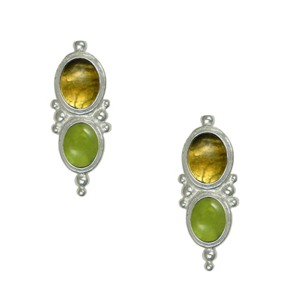 Sterling Silver Drop Dangle Earrings With Citrine